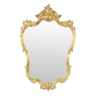Large Baroque Crested Mirror in Gold Leaf from Deknudt, 1950s For Sale