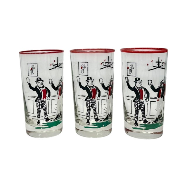 Transparent Vintage Libbey Pickwick Dickens Highball Cocktail Glasses - Set 3 For Sale - Image 8 of 9