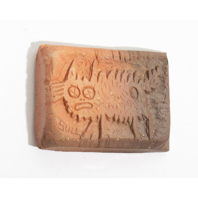 Contemporary Studio Pottery Cat Tile by Mark Bulwinkle For Sale - Image 3 of 7