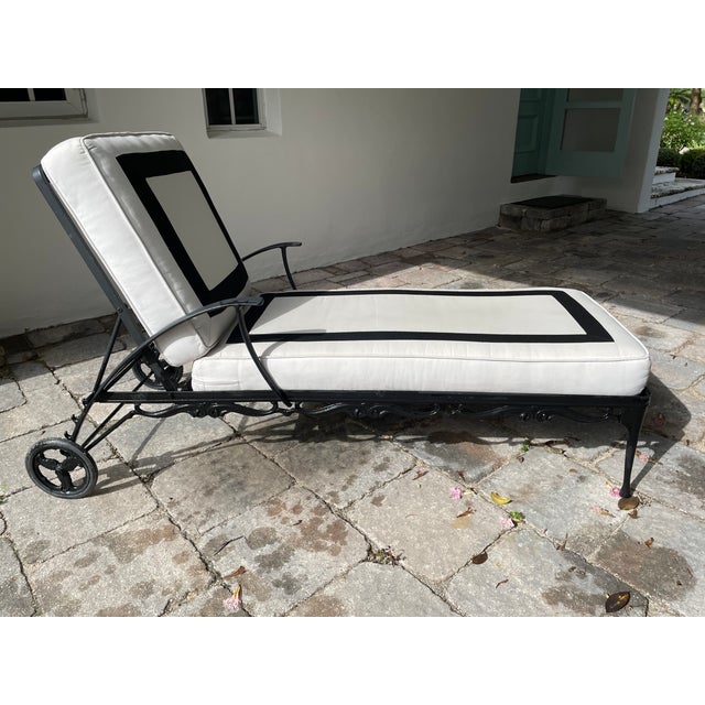 Neoclassical Brown Jordan Neoclassic Black Chaise Lounge For Sale - Image 3 of 5