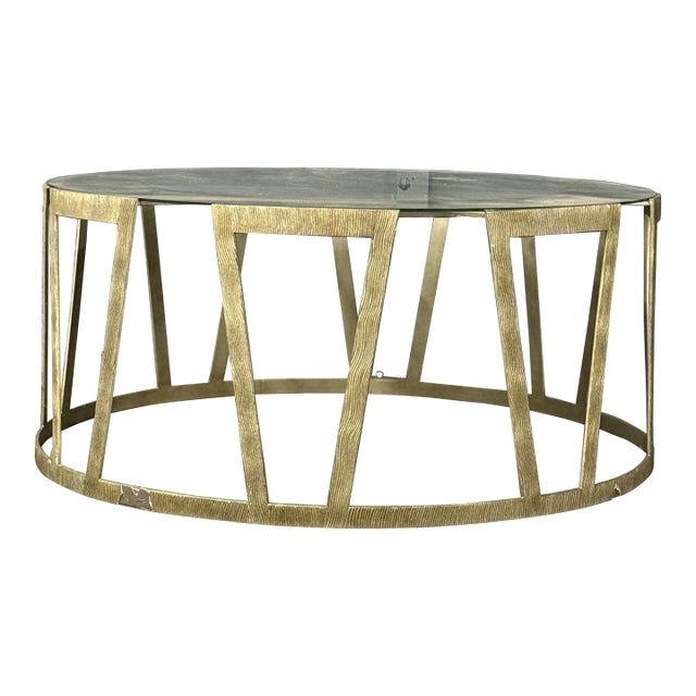 Glass / Silver Leaf coffeeTable That Is 30” Round. For Sale