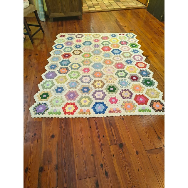 Vintage Handmade Patchwork Quilt For Sale - Image 10 of 10