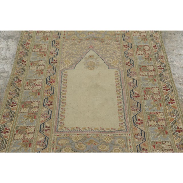 Vintage Turkish Anatolian Prayer Rug With Ivory Mihrab Design - Rug & Kilim For Sale - Image 9 of 9