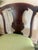 Vintage Queen Anne Mahogany Armchair With Sage Green Upholstery For Sale - Image 4 of 7