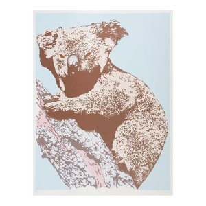 Late 20th Century Pink and Blue Koala Serigraph