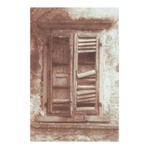 Vintage Eric Weller Sepia Old Shutters Cyanotype Architectural Photograph