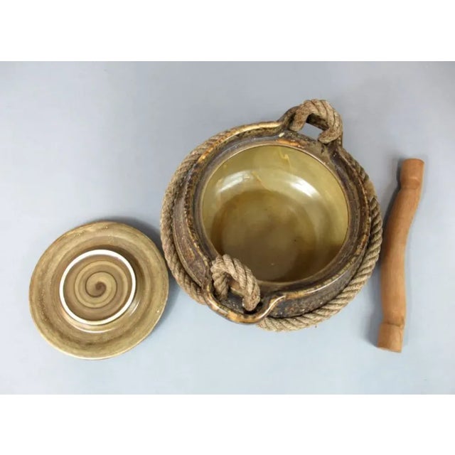 Ceramic Soup Tureen and Dinner Plate Set from Potier de l'Abbaye, 1960s, Set of 11 For Sale - Image 4 of 6