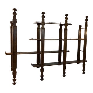 Italianate Solid Oak With Brass Gallery Wall Mounted Shelving For Sale