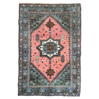 Vintage Moroccan Rustic Rabat Rug, 1960s For Sale