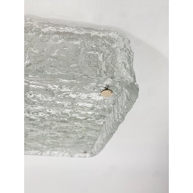 One lamp * by Kaiser Leuchten * No. 04/0003 * Square ceiling lamp * Made of ice glass * The glass structure creates a...