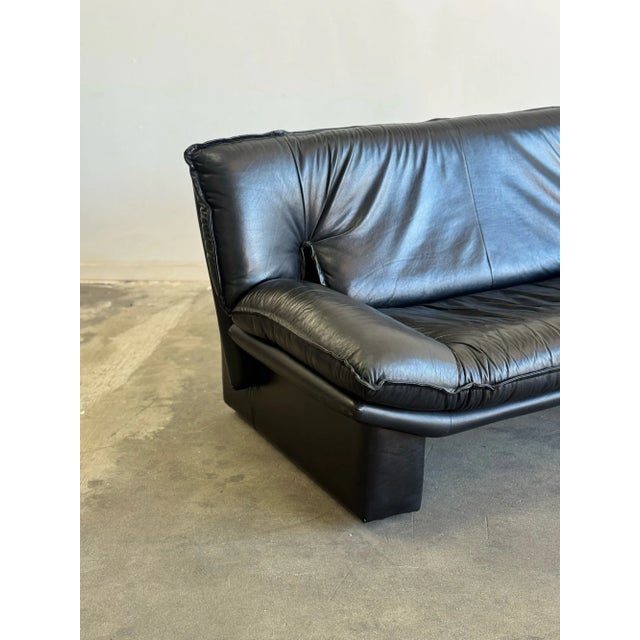 Animal Skin 1990s Nicoleti Style Leather Loveseat For Sale - Image 7 of 10
