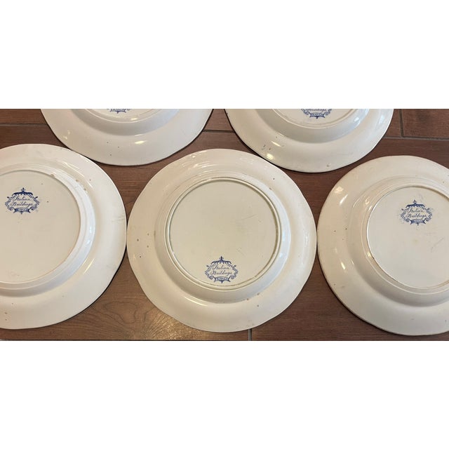 Antique 19th Century English Regency Staffordshire Blue Transferware Dinner Plates - Italian Buildings by Ralph Hall Circa 1825 - Set of 5 For Sale - Image 16 of 17