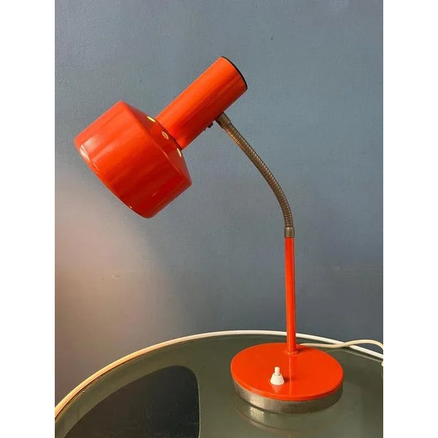 Mid-Century Modern Desk Lamp in Orange from Hustadt Leuchten For Sale - Image 6 of 11
