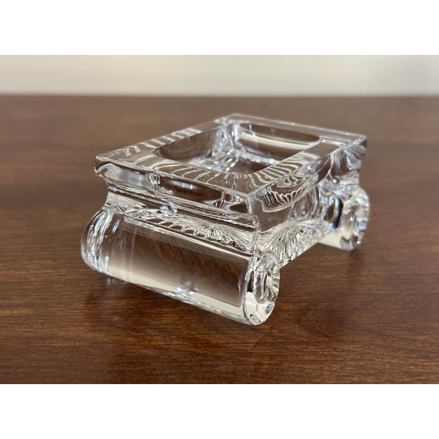 William Yeoward 1990s William Yeoward June Crystal Salt Cellar With Wooden Spoon For Sale - Image 4 of 15
