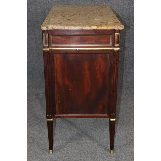 Late 19th Century 19th Century French Louis XVI Style Marble Top Commode by Maison Carlihian For Sale - Image 5 of 10