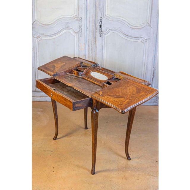 Petite French Louis XV Style Walnut Slant-Front Desk, Stamped, circa 1810 For Sale - Image 4 of 10