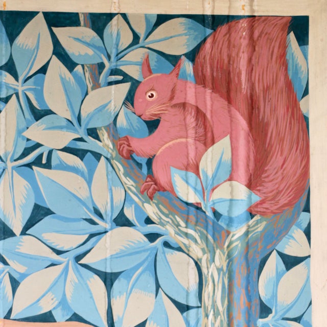 Large Framed Wallpaper Panels Decorated with Stylized Animals and Branches, France, 1930s, Set of 2 For Sale - Image 11 of 15