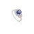 VR Jewels Handcrafted 14k White Gold 1.51ct Blue Sapphire Diamond Cluster Engagement Ring Size 7 For Sale - Image 4 of 12