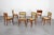 Mid-Century Italian Wood and Yellow Fabric Chairs, 1960s, Set of 6 For Sale - Image 3 of 16