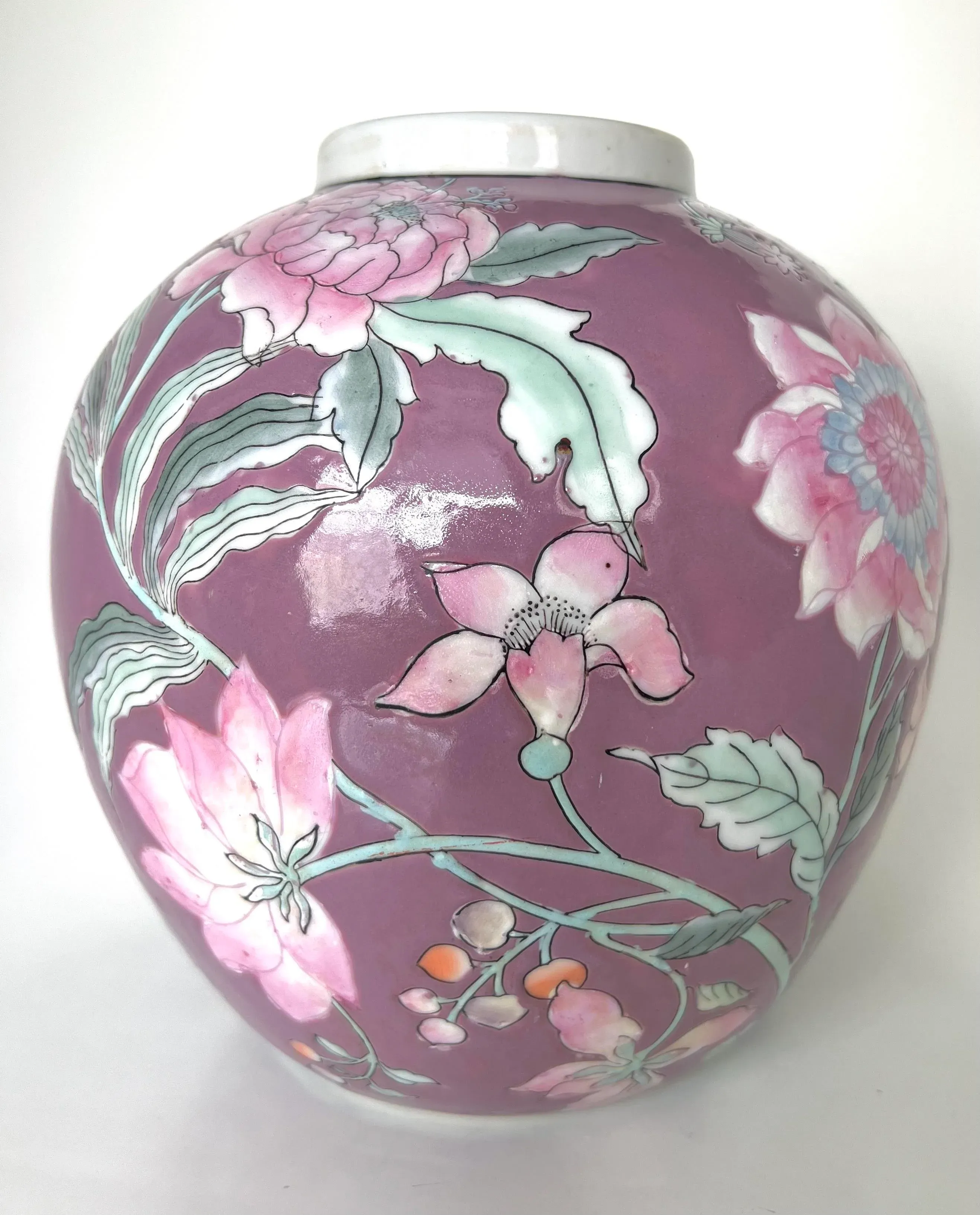GRAND VASE MOTIFS Asiatiques Ht 30 Cm EUR 25,00 - FR