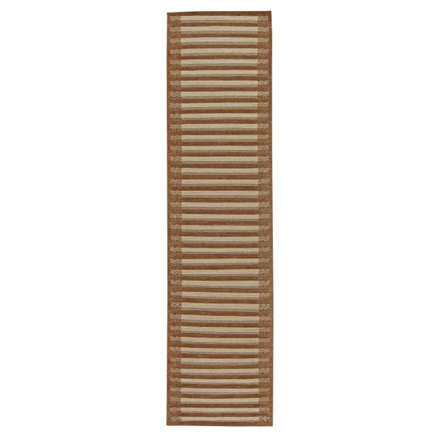 Modern Swedish-Inspired Wool Runner by Doris Leslie Blau For Sale
