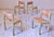 Vico Magistretti 1960s Vintage Set of 4 Vice Magistretti Chairs in Silk and Glazed Oak For Sale - Image 4 of 6