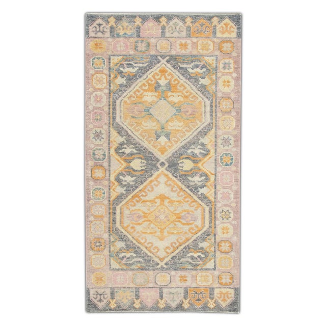 Early 21st Century Multicolor Handwoven Turkish Oushak Rug 3'1" X 5'11" For Sale - Image 9 of 9