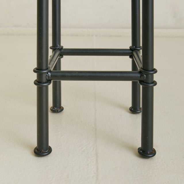 French Black Marble + Metal Side Table, 1950s - 2 Available For Sale In Chicago - Image 6 of 18