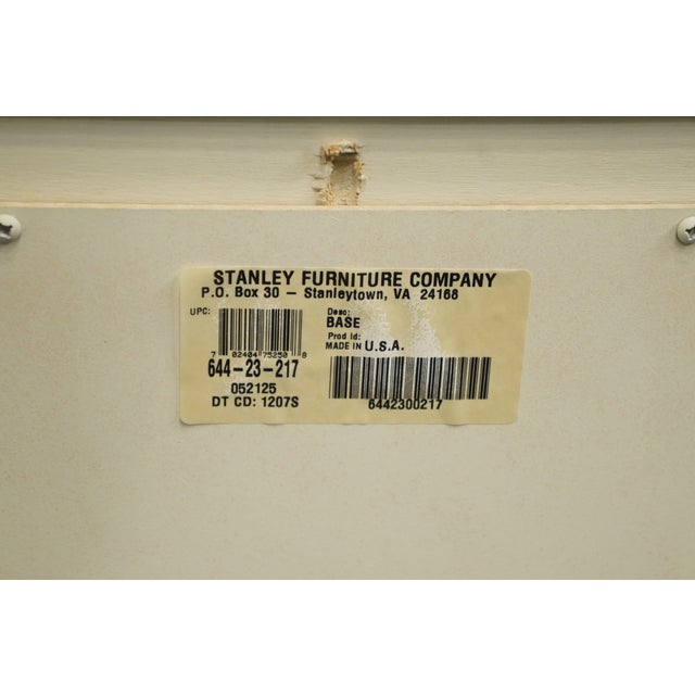 Stanley Furniture Contemporary Modern Off White / Cream Painted 38" Three Drawer Nightstand W. Granite Top 644-23-217 For Sale - Image 9 of 9