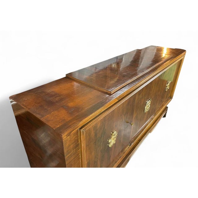 Early 20th Century Early 20th Century French Art Deco Brazilian Rosewood Credenza, in the Manner of Jules Leleu For Sale - Image 5 of 9