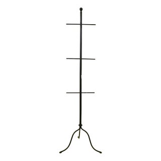Black Metal Tripod Floor Coat Rack For Sale