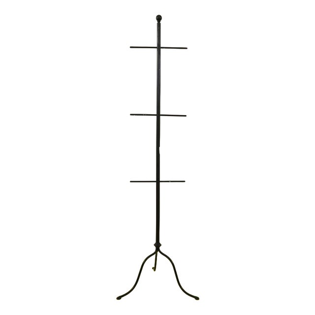 Black Metal Tripod Floor Coat Rack For Sale