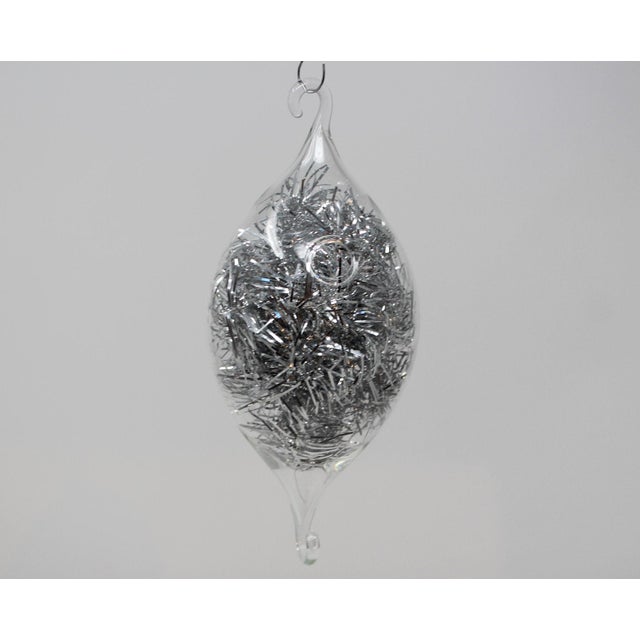 Contemporary Silver Murano Glass Christmas Ornament For Sale - Image 3 of 3