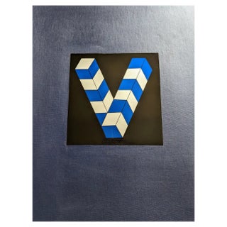 Victor Vasarely, Letter V, Screenprint on Aluminum, 1980s For Sale