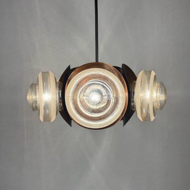 Mid-Century Modern Brutalist Copper Pendant Light, 1970s For Sale - Image 3 of 8