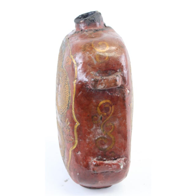 Japanese Vintage Dragon Design Oil Storage Vessel For Sale - Image 3 of 14