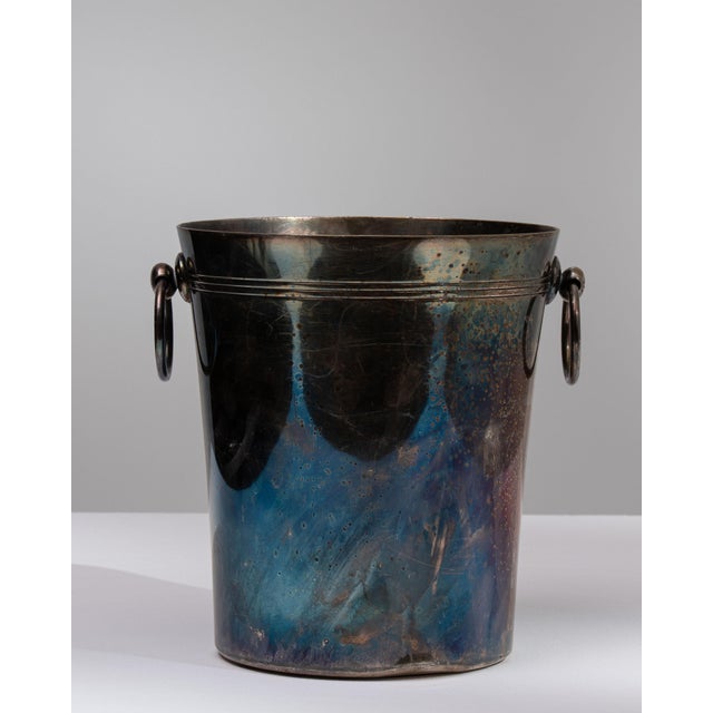 Mid 20th Century France Teal Silver Ice Bucket For Sale - Image 10 of 15