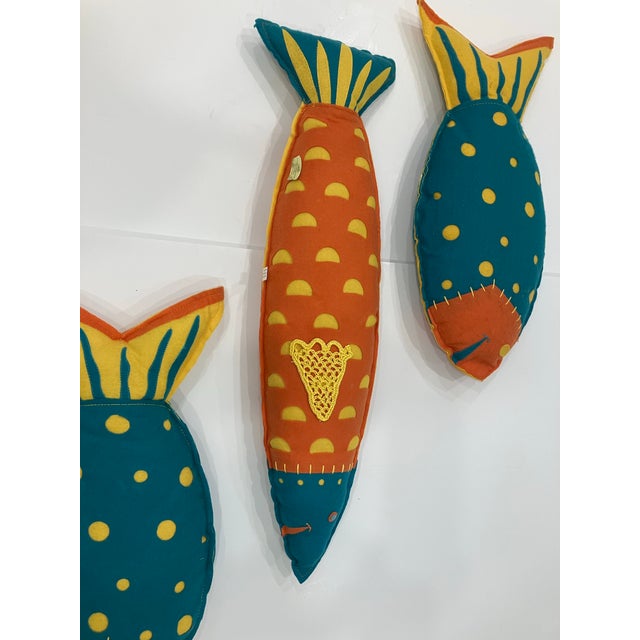 1990s Set of 3 Fish Pillows For Sale - Image 9 of 9
