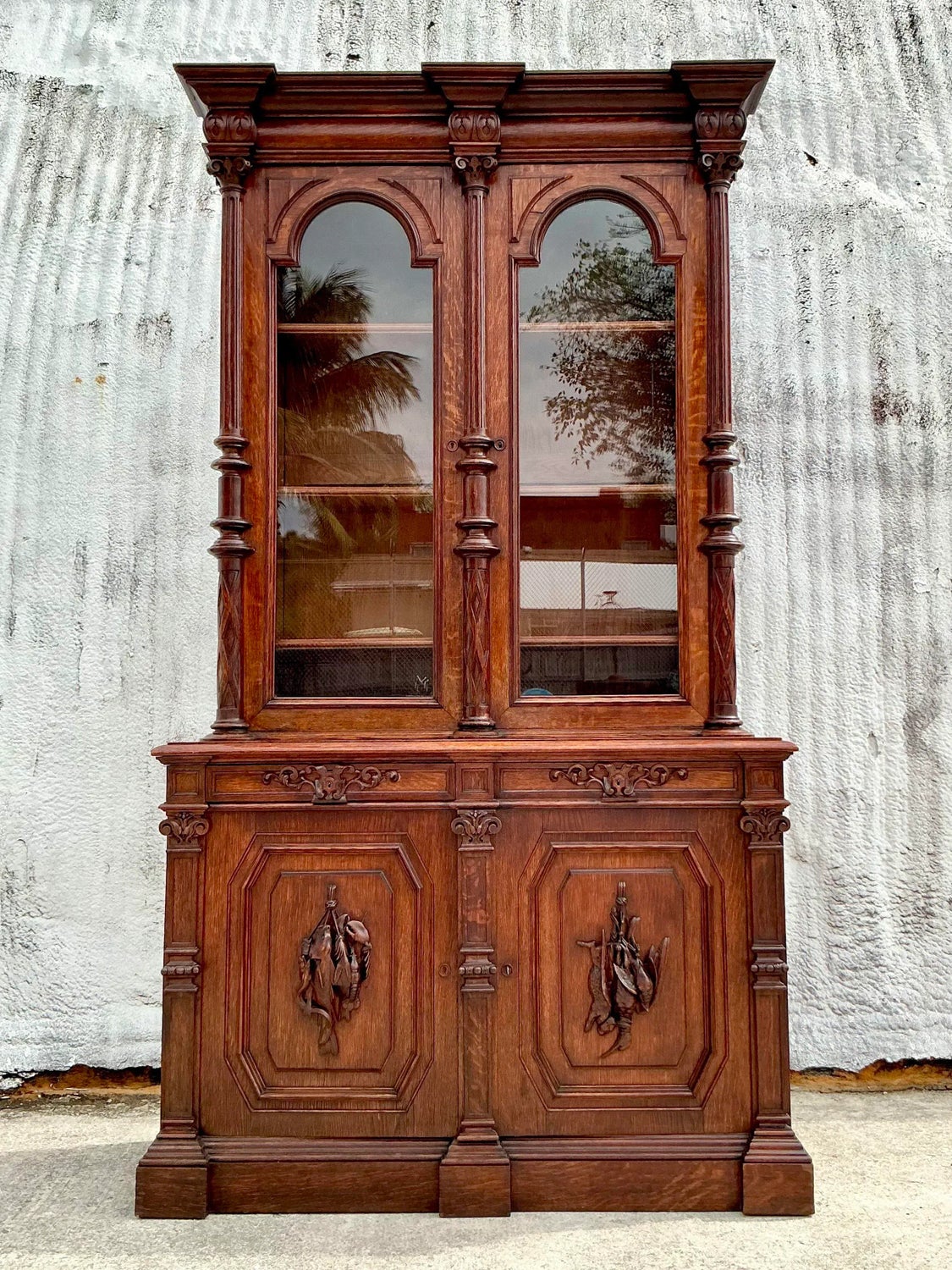 Vintage Boho Black Forest Monumental Carved Cabinet — additional photo 1