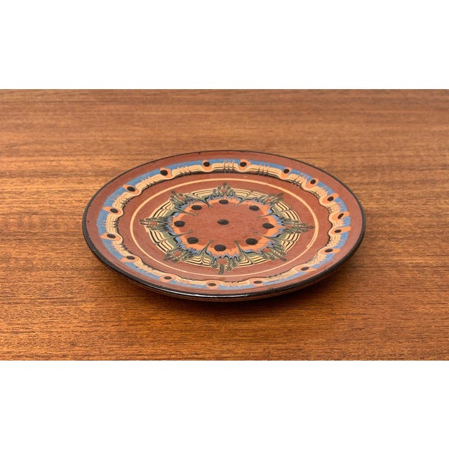 Vintage Ceramic Handpainted Wall Plate, 1970s For Sale - Image 4 of 14