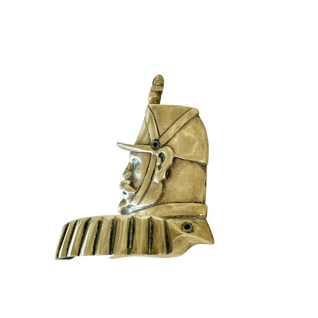 Mid 20th Century Pair Vintage Brass French Napoleonic Military Hat Coat Hooks For Sale - Image 5 of 10