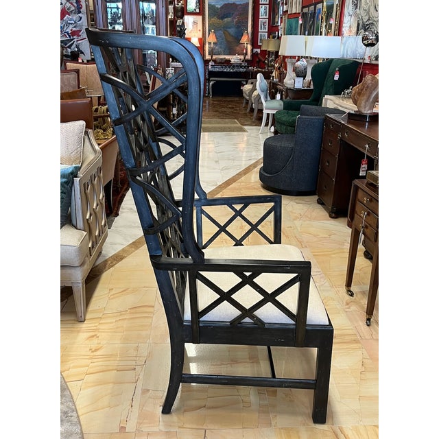 2020s Theodore Alexander Soma Wing Chair. Chinese Chippendale. For Sale - Image 5 of 15