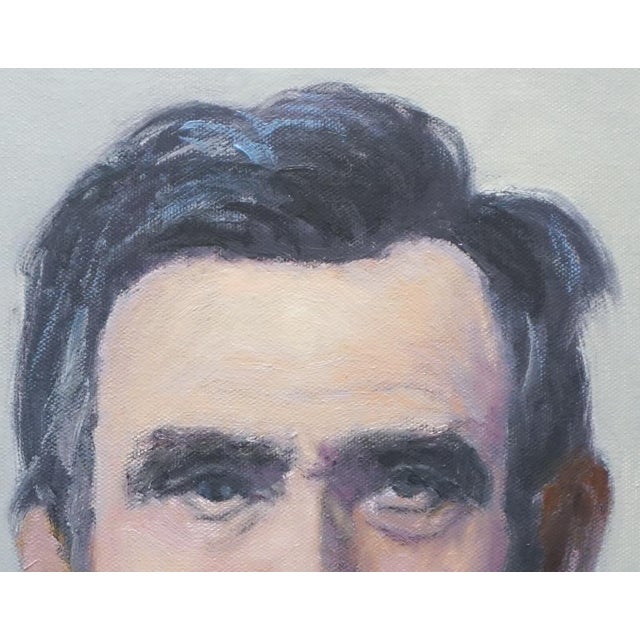 Realism Sean Wu Original Oil Portrait of President Lincoln For Sale - Image 3 of 5