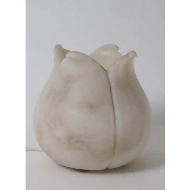 Alabaster Scent Lamp in a shape of a Lotus Flower, Italy, 1980s For Sale - Image 10 of 14