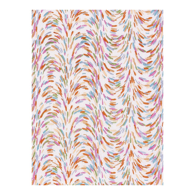 Sample - The House of Scalamandré Fountain Embroidery Fabric, Peach For Sale