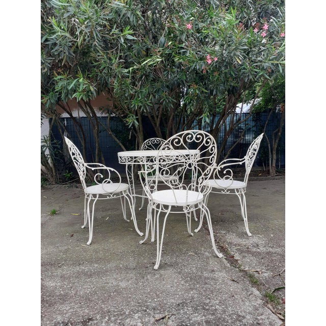 Garden Table and Chairs, Set of 5 For Sale - Image 3 of 8