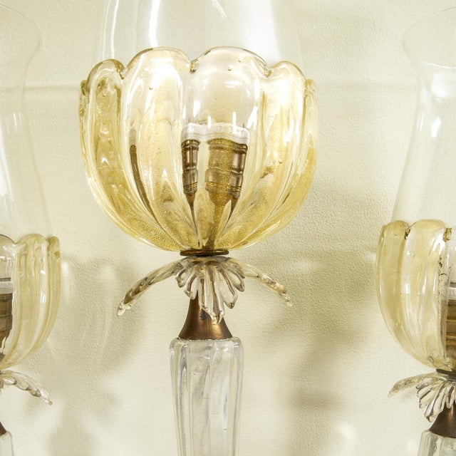 Murano Glass Wall Lights from Seguso Vetri Darte, 1953, Set of 2 For Sale - Image 4 of 7