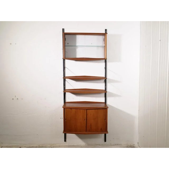 Metal Mid-Century Swedish Shelving System in Rounded Teak, 1960s For Sale - Image 7 of 7