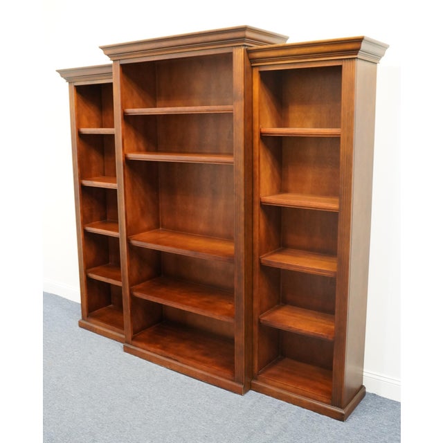 Hamilton Heritage Cherry Traditional Style 91" Triple Bookcase Wall