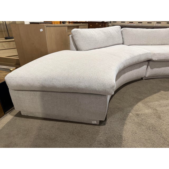 Textile Nathan Anthony Gray Curved Sofa For Sale - Image 7 of 9